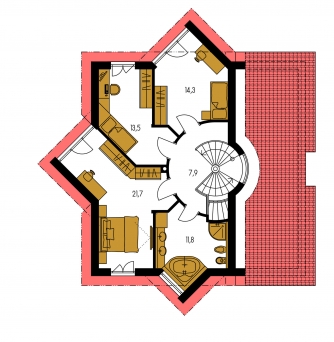 Mirror image | Floor plan of second floor - PRESTIGE 210